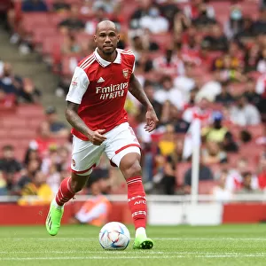Arsenal's Gabriel Magalhaes in Action against Sevilla during Emirates Cup 2022