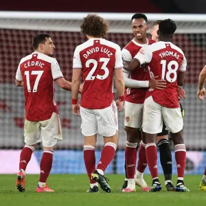 Arsenal's Gabriel Magalhaes Celebrates Victory Over Tottenham in the Premier League
