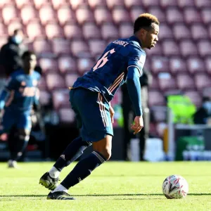 Arsenal's Gabriel Magalhaes in FA Cup Action: Southampton vs Arsenal (FA Cup 4th Round 2021) Arsenal's Gabriel Magalhaes in FA Cup Action: Southampton vs Arsenal (FA Cup 4th Round 2021)