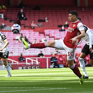 Arsenal's Gabriel Martinelli in Action at Emptied Emirates Stadium vs Fulham (April 2021)