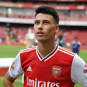 Arsenal's Gabriel Martinelli Celebrates Emirates Cup Victory Print Arsenal's Gabriel Martinelli Celebrates Emirates Cup Victory Print