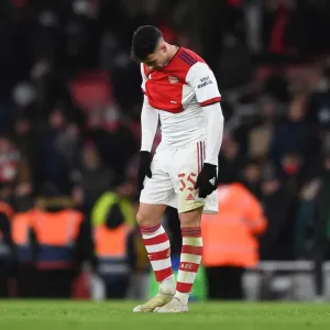 Arsenal's Gabriel Martinelli Reacts After Carabao Cup Semi-Final Second Leg vs Liverpool Arsenal's Gabriel Martinelli Reacts After Carabao Cup Semi-Final Second Leg vs Liverpool