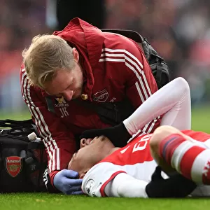 Arsenal's Gabriel Martinelli Receives Medical Attention during Arsenal vs Newcastle United (Premier League 2021-22)