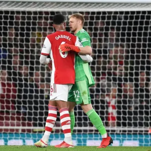 Arsenal's Gabriel and Ramsdale in Action: Arsenal vs Crystal Palace, Premier League 2021-22