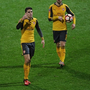 Arsenal's Gabriel and Ramsey in FA Cup Action against Preston North End