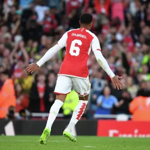 Arsenal's Gabriel Scores Penalty in Emirates Cup Clash Against AS Monaco, 2023-24 Arsenal's Gabriel Scores Penalty in Emirates Cup Clash Against AS Monaco, 2023-24