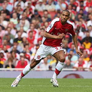 Arsenal's Gael Clichy Celebrates First Goal Against West Brom, 1:0 FA Premier League Victory at Emirates Stadium (August 16, 2008)