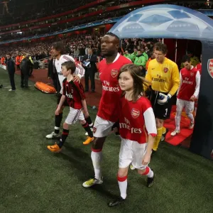 Arsenal's Gallas Leads Team Out Against AC Milan in UEFA Champions League, Emirates Stadium, 2008 Arsenal's Gallas Leads Team Out Against AC Milan in UEFA Champions League, Emirates Stadium, 2008