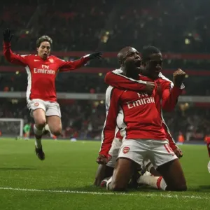Arsenal's Gallas and Teammates Celebrate Second Goal Against Hull City in FA Cup Sixth Round Arsenal's Gallas and Teammates Celebrate Second Goal Against Hull City in FA Cup Sixth Round