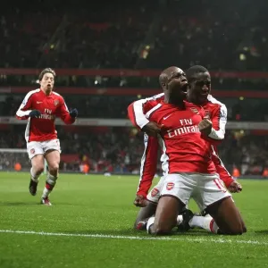 Arsenal's Gallas and Teamsmates Celebrate Second Goal Against Hull City in FA Cup Arsenal's Gallas and Teamsmates Celebrate Second Goal Against Hull City in FA Cup