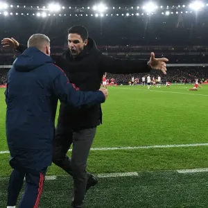 Arsenal's Glory: Arteta and Round Celebrate Premier League Victory Over Manchester United