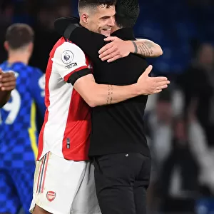 Arsenal's Glory: Arteta and Xhaka Celebrate Victory Over Chelsea