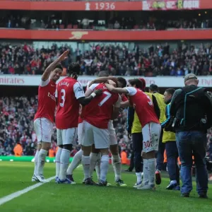 Arsenal's Glory: Rosicky's Hat-trick Celebration vs. Tottenham (2011-12)
