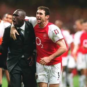 Arsenal's Glory: Sol Campbell and Martin Keown's FA Cup Victory Celebration vs. Southampton, Millennium Stadium, 2003 Arsenal's Glory: Sol Campbell and Martin Keown's FA Cup Victory Celebration vs. Southampton, Millennium Stadium, 2003