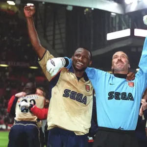 Arsenal's Glory: Vieira and Seaman Celebrate Championship Victory over Manchester United, Old Trafford, 2002 Arsenal's Glory: Vieira and Seaman Celebrate Championship Victory over Manchester United, Old Trafford, 2002