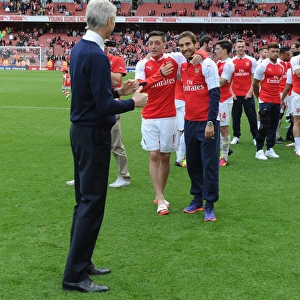 Arsenal's Glory: Wenger, Ozil, and Flamini Celebrate 2015-16 Premier League Victory