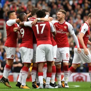 Arsenal's Goal Celebration: Monreal, Iwobi, Mustafi, Ramsey, Lacazette (vs Brighton & Hove Albion, 2017-18) Arsenal's Goal Celebration: Monreal, Iwobi, Mustafi, Ramsey, Lacazette (vs Brighton & Hove Albion, 2017-18)