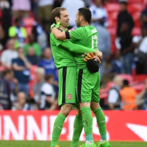 Arsenal's Goalkeepers Cech and Ospina: Celebrating FA Cup Victory