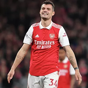 Arsenal's Granit Xhaka in Action Against Chelsea in the 2022-23 Premier League Clash