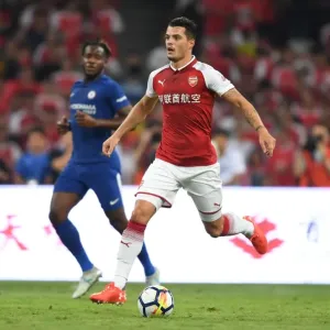 Arsenal's Granit Xhaka in Action against Chelsea in Beijing Pre-Season Friendly (2017)