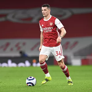 Arsenal's Granit Xhaka in Action Against Manchester City: 2020-21 Premier League (Behind Closed Doors)