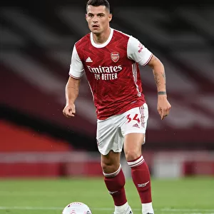 Arsenal's Granit Xhaka in Action Against West Ham United - Premier League 2020-21