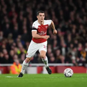 Arsenal's Granit Xhaka in FA Cup Action Against Manchester United Arsenal's Granit Xhaka in FA Cup Action Against Manchester United