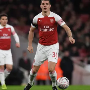 Arsenal's Granit Xhaka in FA Cup Clash Against Manchester United Arsenal's Granit Xhaka in FA Cup Clash Against Manchester United