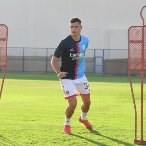 Arsenal's Granit Xhaka Gears Up: Arsenal FC vs AC Milan, Dubai Super Cup 2022