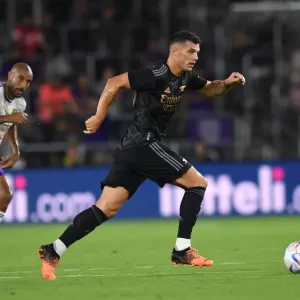 Arsenal's Granit Xhaka in Pre-Season Action Against Orlando City SC Arsenal's Granit Xhaka in Pre-Season Action Against Orlando City SC
