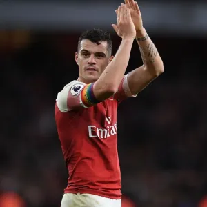 Arsenal's Granit Xhaka Rallies Fans After Arsenal v Tottenham Premier League Clash