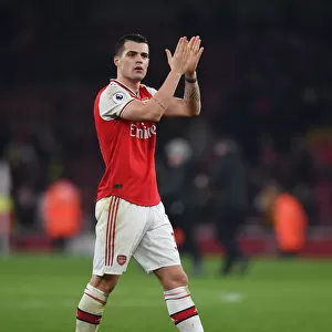 Arsenal's Granit Xhaka Reacts After Arsenal FC vs Manchester United, Premier League 2019-20