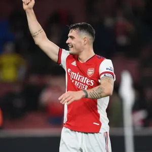 Arsenal's Granit Xhaka Shows Appreciation to Fans in Emotional Post-Match Moment (Arsenal vs West Ham United, 2021-22) Arsenal's Granit Xhaka Shows Appreciation to Fans in Emotional Post-Match Moment (Arsenal vs West Ham United, 2021-22)