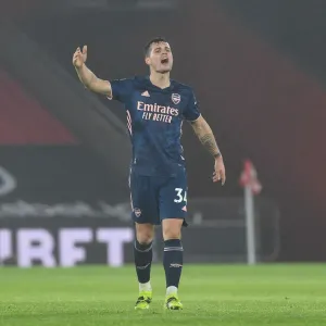 Arsenal's Granit Xhaka at Empty Southampton Stadium - Premier League 2020-21