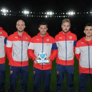 Arsenal's Groundsmen Receive Premier Groundsmen of the Season Award at Arsenal v Liverpool Match (2015-16) Arsenal's Groundsmen Receive Premier Groundsmen of the Season Award at Arsenal v Liverpool Match (2015-16)
