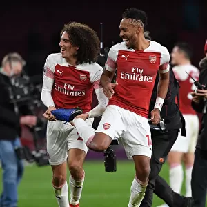 Arsenal's Guendouzi and Aubameyang Celebrate Victory Over Tottenham