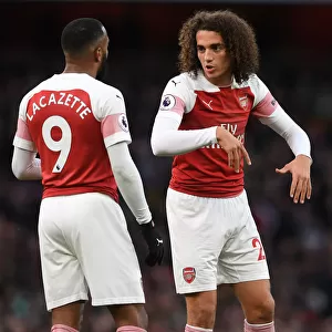 Arsenal's Guendouzi and Lacazette in Action against Huddersfield Town (2018-19)