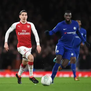Arsenal's Hector Bellerin Clashes with Chelsea's Tiemoue Bakayoko in Carabao Cup Semi-Final Showdown Arsenal's Hector Bellerin Clashes with Chelsea's Tiemoue Bakayoko in Carabao Cup Semi-Final Showdown