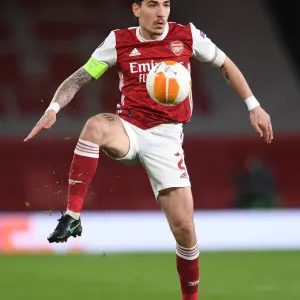 Arsenal's Hector Bellerin at Empty Emirates Stadium: Arsenal vs Slavia Prague in UEFA Europa League Amidst Coronavirus Pandemic
