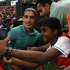 Arsenal's Hector Bellerin and Fan Share Unforgettable Selfie after Arsenal vs. Paris Saint-Germain Match, Singapore 2018