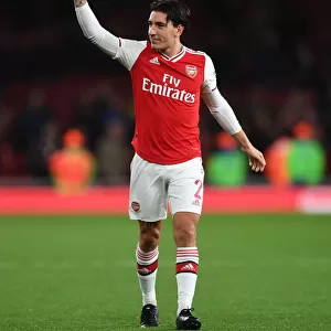 Arsenal's Hector Bellerin Reacts After Carabao Cup Victory Over Nottingham Forest