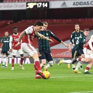 Arsenal's Hector Bellerin Scores Third Goal vs Leeds United in Premier League (Arsenal v Leeds United 2020-21) Arsenal's Hector Bellerin Scores Third Goal vs Leeds United in Premier League (Arsenal v Leeds United 2020-21)