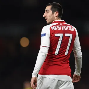 Arsenal's Henrikh Mkhitaryan in Action against AC Milan in Europa League Round of 16