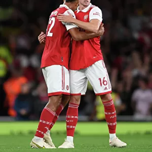 Arsenal's Holding and Saliba: Savoring Victory Over Aston Villa in the 2022-23 Premier League
