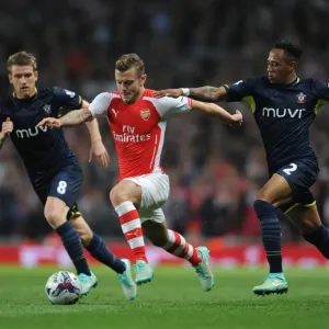 Arsenal's Jack Wilshere Clashes with Southampton's Davis and Clyne in League Cup Showdown Arsenal's Jack Wilshere Clashes with Southampton's Davis and Clyne in League Cup Showdown