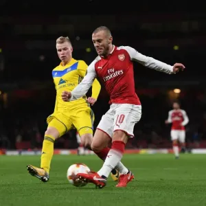 Arsenal's Jack Wilshere Goes Head-to-Head with Evgeni Berezkin in Europa League Showdown