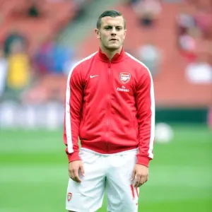 Arsenal's Jack Wilshere Readies for Kickoff Against Aston Villa (2013-14 Premier League)
