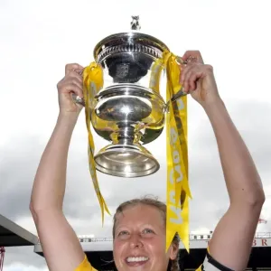 Arsenal's Jayne Ludlow Celebrates FA Cup Victory with the Trophy: Arsenal Ladies 4-1 Charlton Athletic (2007 FA Cup Final) Arsenal's Jayne Ludlow Celebrates FA Cup Victory with the Trophy: Arsenal Ladies 4-1 Charlton Athletic (2007 FA Cup Final)
