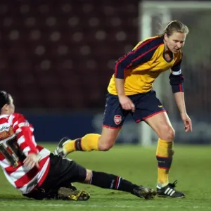 Arsenal's Jayne Ludlow and Vikki Stevens Celebrate 5-0 Victory over Doncaster Rovers Belles in FA Premier League Cup Final Arsenal's Jayne Ludlow and Vikki Stevens Celebrate 5-0 Victory over Doncaster Rovers Belles in FA Premier League Cup Final