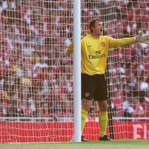 Arsenal's Jens Lehmann Celebrates Shutout Against Sheffield United, FA Premiership 2006 Arsenal's Jens Lehmann Celebrates Shutout Against Sheffield United, FA Premiership 2006